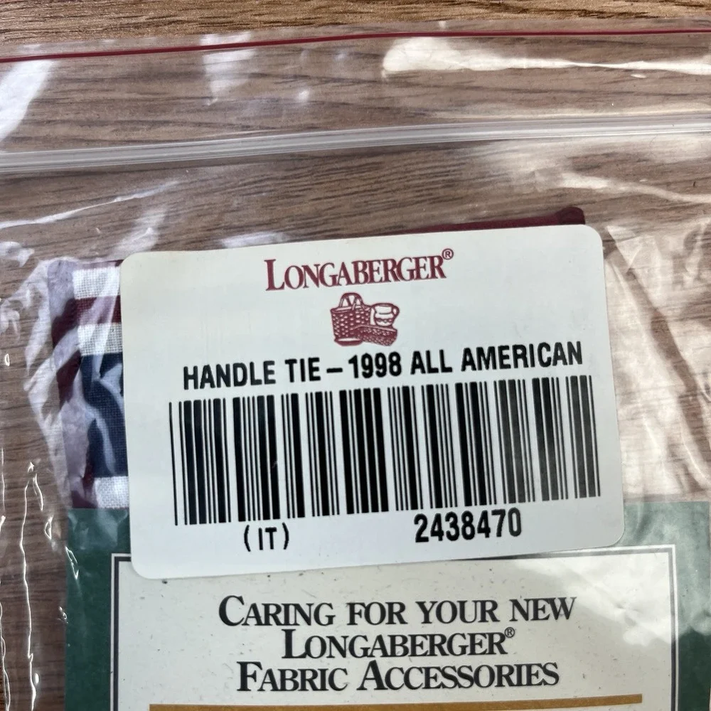 Longaberger Fabric Handle‎ Tie for 1998 All American Basket NEW TIE ONLY
